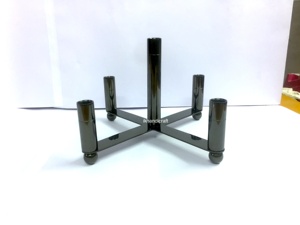 เชิงเทียนโลหะพับได้เคลือบนิกเกิลสีเงินคุณภาพพรีเมียม ดีไซน์สวยงาม 5 แขน ทำด้วยมือ ทนทาน ทนความร้อน พกพาสะดวก - Product Image 5