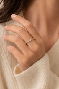 Wholesale 14K Yellow Gold Moissanite Eternity <b>Ring</b> – Dainty <b>Ring</b> <b>Stacking</b> Band Women's <b>Ring</b> Diamond <b>Ring</b> jewelry - Product Image 5