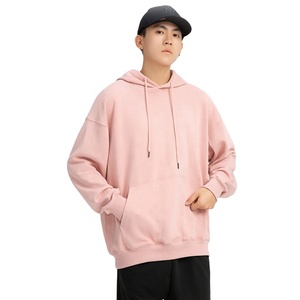 Latest Trend OEM Men's Drop Shoulder Heavy Weight Plain Drawstring Hoodie With Kangaroo Pocket Men's Pullover Hooded Sweat Shirt - Product Image 2