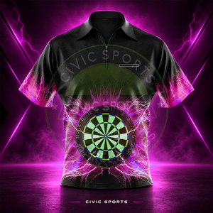 Wholesale Custom Men's Darts Shirts Sublimation Short <b>Sleeve</b> Digital Printed Quick Dry Sporty Design with Dart <b>Board</b> Pattern - Product Image 2