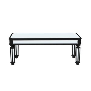 Tavolino da Caffè Rettangolare Moderno in Legno Intagliato Nero con Finitura a Specchio Argento - Stile Contemporaneo - Product Image 6