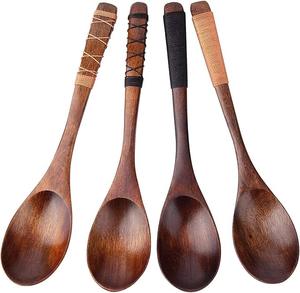 ช้อนชาไม้ธรรมชาติ  รักษ์โลก ทำด้วยมือ ใช้ตักกาแฟ น้ำตาล เครื่องเทศ  อุปกรณ์ครัวสำหรับใช้ในบ้าน ร้านกาแฟ ร้านอาหาร - Product Image 1