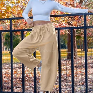 <b>Womens</b> Barrel Sweatpants, Loose Fit <b>Lounge</b> <b>Pants</b> Casual Wide Leg Cotton Joggers Elastic Waist Pockets Soft Sweatpants <b>Women</b> - Product Image 2
