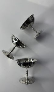 Modern Gold <b>Silver</b> Triple Bowl Serving <b>Tray</b> Luxury Hospitality Tabletop Display Set - Product Image 5