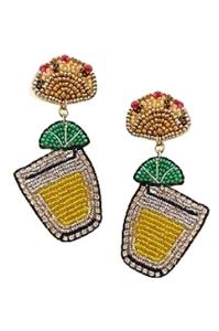 Boucles d'oreilles pendantes brodées à la main, motif patriotique perlé, design cocktail, bijoux fantaisie mignons et tendance, couleurs personnalisées, unisexe, Hiba - Product Image 5