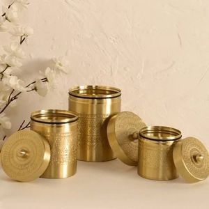 Export Quality Hammered Copper Canister Set with Lid, Kitchen Storage Containers for Tea Coffee Sugar, Handmade Copper <b>Jars</b> - Product Image 3