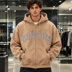 Sudadera con capucha y cremallera completa para hombre, con estampado personalizado, estilo urbano, fabricante mayorista OEM ODM, fabricante de etiquetas - Product Image 1