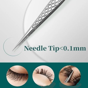 แหนบต่อขนตาสแตนเลสป้องกันไฟฟ้าสถิตย์ ทนทาน ขนาด 10 มม. ปลายเรียบ - Product Image 6