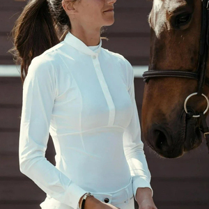 Chemises d'équitation pour femmes, légères, respirantes, à manches longues, avec logo personnalisé imprimé - Product Image 2
