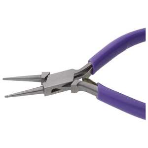 Alicates de Punta Fina de Acero Inoxidable de 4.5 Pulgadas con Mango Antideslizante y Doble Resorte, Herramienta para Hacer Joyas y Crear Pulseras - Product Image 1