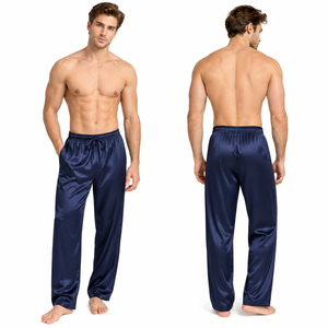 Custom Silk Satin Sleeping Trousers <b>Men</b> Breathable Nightwear Loose Fit Pajama <b>Pants</b> <b>Men</b> Lightweight <b>Lounge</b> <b>Pants</b> <b>Men</b> Night <b>Pants</b> - Product Image 2