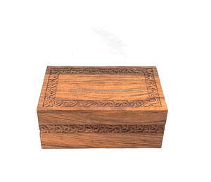 Urne funéraire en bois de style américain avec croix en laiton sculptée, motifs personnalisables, capacité de 220 pouces cubes, marron - Product Image 4