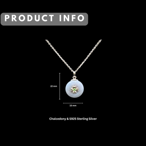 Pendentif tendance trèfle à quatre feuilles (Amour Espoir Foi Chance) en argent sterling avec pierre naturelle calcédoine tsavorite, fabriqué en Chine - Product Image 2