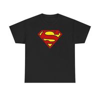 T-shirt à manches courtes pour homme avec logo Superman, coupe classique, jersey de coton, col rond, style décontracté, imprimé sur le devant, design de personnage