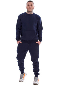 Men's Blue Hooded Fleece Tracksuit Full Sleeve Solid Casual Sweatshirt Pant Set Drawstring Side Pockets Regular Fit <b>Winter</b> <b>Wear</b> - Product Image 2