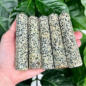 Torre de cristal de jaspe dalmático natural, punta de cristal pulida, piedra dalmática, cristal curativo para Reiki, meditación, decoración energética - Product Image 2