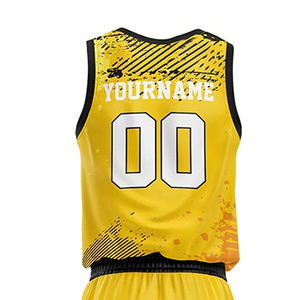 ชุดบาสเก็ตบอลทีมชายแบบกำหนดเอง พิมพ์ลายแบบ Sublimation เย็บติดอย่างดี พร้อมกางเกงขาสั้น ชุดยูนิฟอร์ม ไม่มีการรีเวิร์ส - Product Image 4