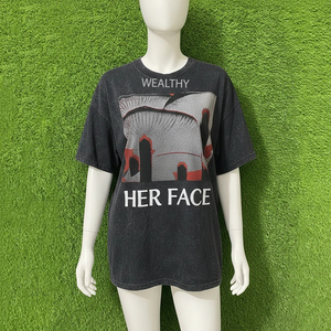 Camiseta Negra Extra Grande de Algodón para Hombre con Estampado de Su Rostro, Cuello Redondo, Manga Corta, Estilo Casual - Product Image 5