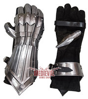 Guantes de Acero Medievales, Guanteletes Góticos con Forro de Cuero, Par de Guantes para Disfraces de Reenactamiento, Protección de Brazos Hecha a Mano