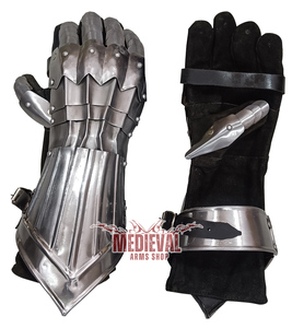 ถุงมือเหล็กยุคกลางแบบกอธิค พร้อมซับในหนัง สำหรับคอสเพลย์ ทำด้วยมือ ป้องกันแขน - Product Image 2