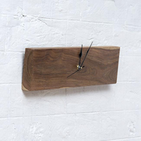 Jam Dinding Kayu Art Deco Buatan Tangan dengan Baterai AA, Jam Kayu Alami untuk Dekorasi Interior Ruang Tamu, Kamar Tidur, Kantor, dan Rumah