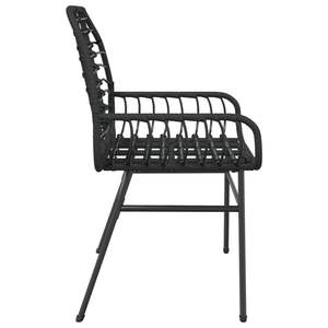 Chaise de jardin moyenne en rotin PE noir avec structure en acier thermolaqué - Product Image 6