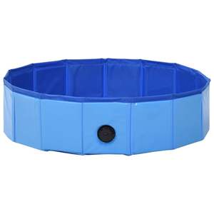 Piscine pliable pour chien en PVC bleu 31,5 x 7,9 pouces, pratique pour que les chiots se rafraîchissent au soleil d'été - Product Image 4