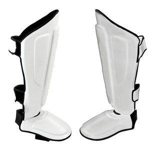 Protections de tibia et coussinets d'entraînement Muay Thai en cuir et PU avec protection de base pour MMA et boxe, ajustement universel - Product Image 6