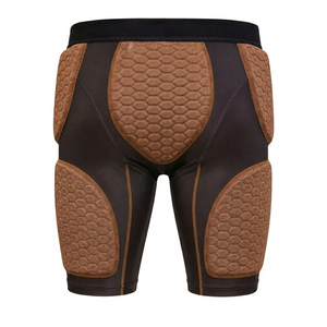 customize Adult American Football brown Compression <b>Padded</b> Shorts Impact Gear Durable for Maximum Safety athletic OEM - Product Image 2