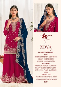 Most Selling <b>Women's</b> Heavy Fendy Silk Pakistani <b>Suit</b> Palazzo Dupatta Heavy Embroidery Quick Dry Wrinkle Free Wedding Kurta Set - Product Image 5