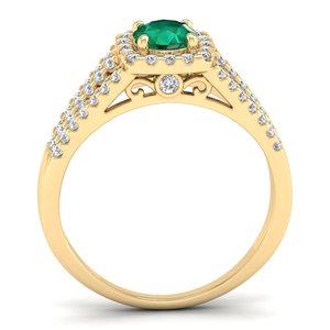 Bague de fiançailles REYES en argent sterling 925 avec pierre précieuse émeraude ronde de 0,5 ct de haute qualité, bijoux de mariage en moissanite pour femmes - Product Image 4