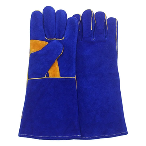 Encuentra guantes de soldadura TIG de piel de cabra de alta resistencia con iconos similares, guantes de soldador con refuerzos en la palma resistentes al fuego. - Product Image 5