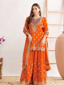 Nouvel ensemble Sharara et Dupatta de créateur pour fêtes, vêtements indiens et pakistanais, Salwar Kameez tendance avec Dupatta, en gros - Product Image 6