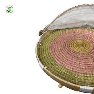 Couvre-plat en paille tressée avec motif vert, articles de cuisine et décoration de table, vente en gros, écologique, fabriqué au Vietnam - Product Image 6