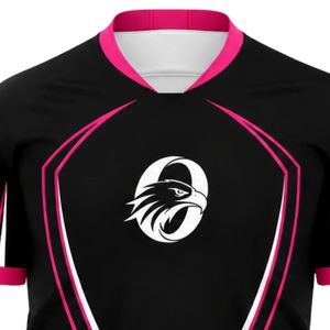 เสื้อฟุตบอลสีดำและชมพู แขนสั้น ผ้าซับเหงื่อ สำหรับฝึกซ้อมและแข่งขัน - Product Image 4
