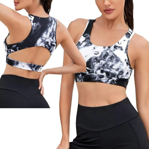 บราออกกำลังกายแบบสวมใส่สบาย รองรับได้ดี สายปรับได้ ไซส์ใหญ่ ระบายอากาศ แห้งเร็ว ผลิตจากผ้าสแปนเด็กซ์/โพลีเอสเตอร์ - Product Image 1