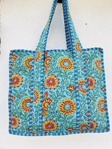 Quilted Tote <b>Bag</b>, <b>Indian</b> Making Quilted Tote <b>Bags</b>, Eco Friendly Boho Shopper <b>Bags</b>, Vintage Shoulder <b>Bag</b>, Women's Carry <b>Bag</b> - Product Image 3
