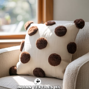 Handmade Indian Cotton Luxury Woven Tufted <b>Sofa</b> Cushion <b>Cover</b> Household Pillow Cases Eco-Friendly Custom OEM Wholesale - Product Image 1