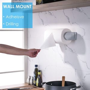 Portarotolo in Lega di Alluminio Cromato Argento Perla con Apertura a Una Mano, Accessori per Armadietti con Installazione a Foratura - Product Image 4