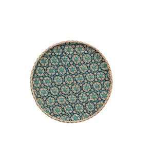 Bandeja de bambú de estilo danés, bandeja redonda para servir, bandejas decorativas, bandeja floral para comida, organizador de mesa, juego de bandejas de almacenamiento para cocina - Product Image 1