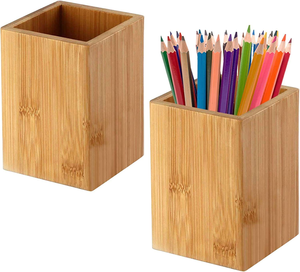 Porte-stylos en bambou et support de cartes de visite pour bureau, maison, école - Product Image 1