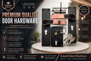 Juego de Manijas de Puerta Modernas en Oro Rosa con Placa Trasera Negra, Manija de Puerta de Palanca Premium para Puertas Residenciales, de Oficina y de Hotel - Product Image 2