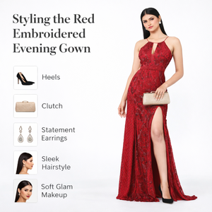 Robe de soirée de luxe de qualité supérieure avec des paillettes et des perles brodées à la main pour les mariages sur la plage et les occasions de villégiature - Product Image 3