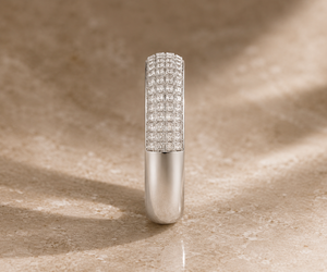 Lab Grown Diamond Wedding Band | 18KT White Gold | Full Pave Diamond Wedding <b>Ring</b> | OEM ODM <b>Fine</b> Jewelry Manufacturer - Product Image 2