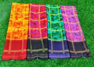 ผ้าส่าหรีพิมพ์ลายพรีเมียม พลังงานแห่งความสง่างาม ให้สัมผัสนุ่มลื่นและพลิ้วไหวอย่างมีระดับ |   ชุดส่าหรีสำหรับใส่ในชีวิตประจำวัน - Product Image 5