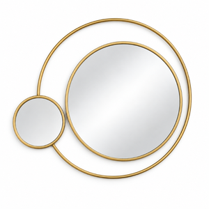 Espejo de Pared Circular Doble Dorado, Espejo Decorativo Moderno de Metal para Sala de Estar, Dormitorio, Entrada, Decoración de Pared de Lujo para el Hogar - Product Image 1