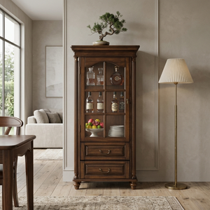 Vitrine de présentation en forme de violoncelle pour hôtel de charme, en bois massif et verre, mobilier de club sur mesure, OEM - Product Image 2