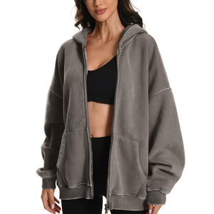Sudadera con capucha extragrande para mujer con forro polar suave, de secado rápido y cómoda, con cremallera, para chicas. - Product Image 1
