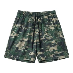 Pantalones Cortos de Malla Sublimados de Alto Rendimiento para Entrenamiento de Fútbol, Camuflaje Digital Verde Oscuro, MOQ Bajo - Product Image 1