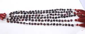 Perles de grenat rouge naturel facettées en pépites 6-7 MM, pépites de grenat du Mozambique, perles de pierres précieuses de forme roulée, 10 pouces, grenat rouge naturel - Product Image 6